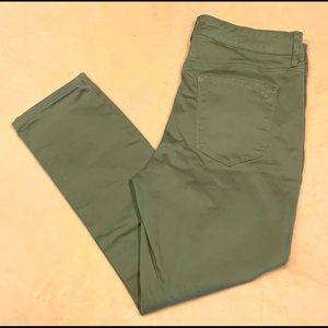 Green High Rise Skinny Ankle Pants